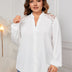 Women Plus Size V neck Lace Stitching Printing Shirt | PRUSES - PRUSES