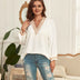 Women Plus Size V - Neck Loose Long - Sleeved Shirt | PRUSES - PRUSES