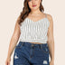 Women Plus Size V Neck Striped Cami Camisole | PRUSES - PRUSES