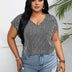 Women Plus Size V - Neck Striped T-Shirt | PRUSES - PRUSES