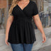 Women Plus Size V Neck Wrap Tunic Short Sleeve | PRUSES - PRUSES
