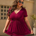 Women Plus Size V Neck Wrap Tunic Short Sleeve | PRUSES - PRUSES