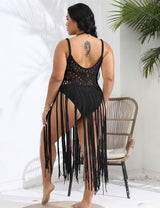 Women Plus Size Vacation Fringe Splicing Cover Up Dress | PRUSES - PRUSES