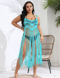 Women Plus Size Vacation Fringe Splicing Cover Up Dress | PRUSES - PRUSES