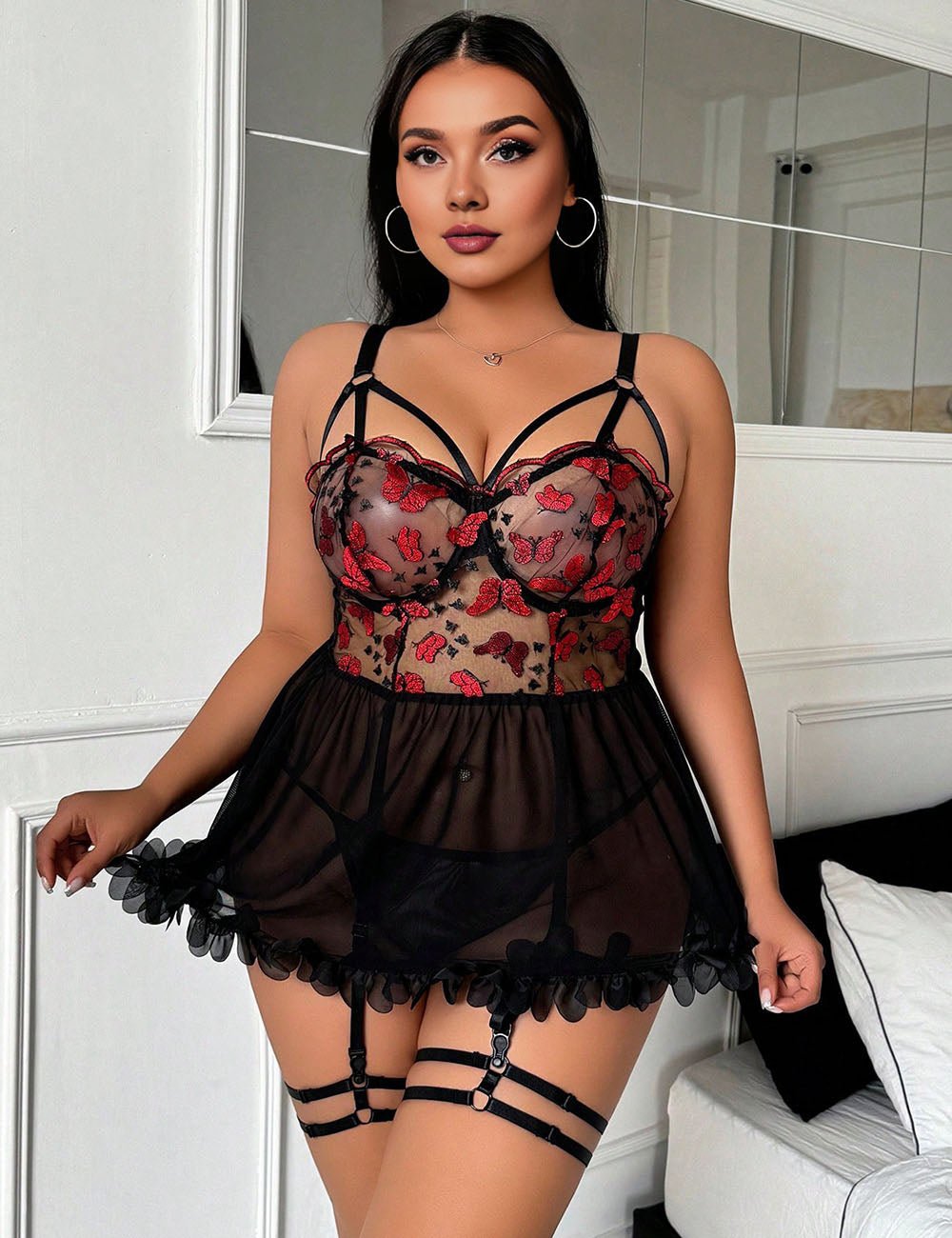 Women Plus Size Victoria's Secret Chemise Babydoll Garters | PRUSES - PRUSES