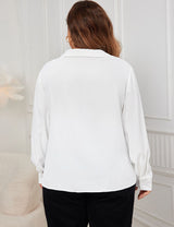 Women Plus Size White chiffon shirt | PRUSES - PRUSES