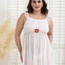 Women Plus Size White Nurse Roleplay Lace Mesh Babydoll - PRUSES