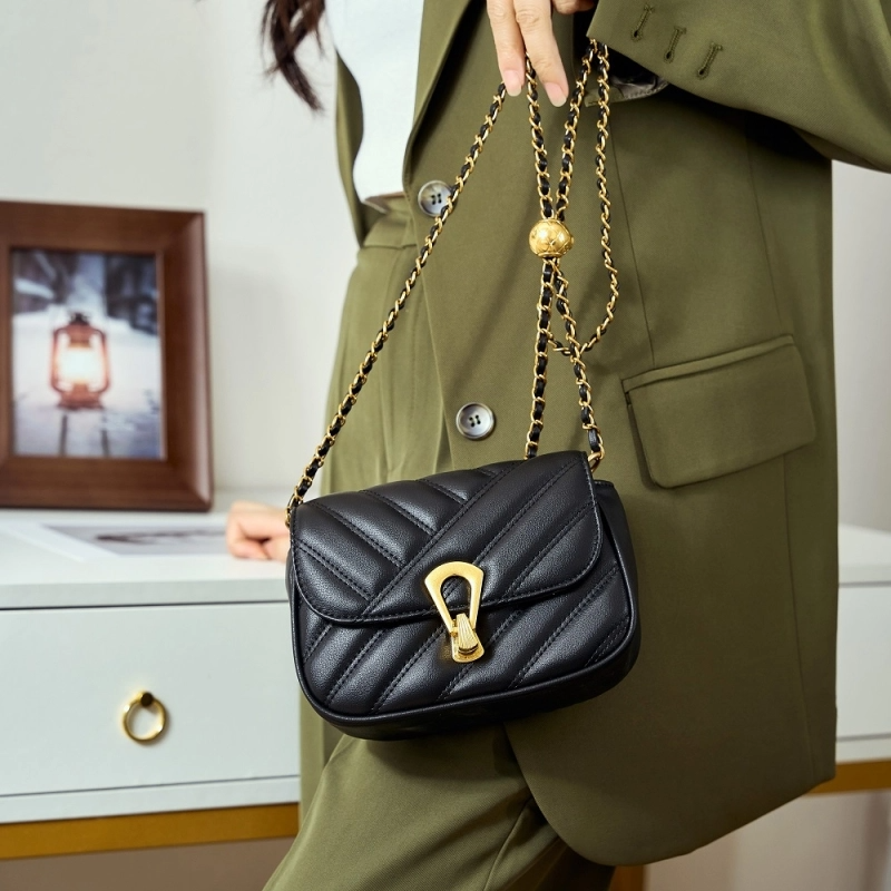 women_black_quilted_leather_flap_chain_crossbody_purses_mini_bags_2