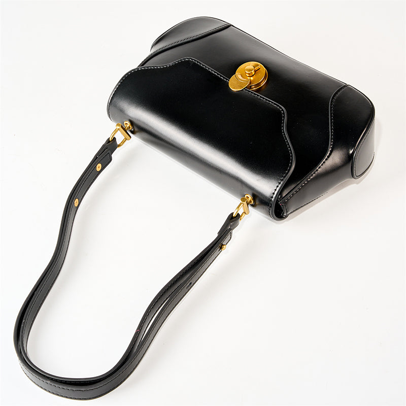 women_s_black_minimalist_leather_shoulder_bag_flap_baguette_bag_with_buckle_3