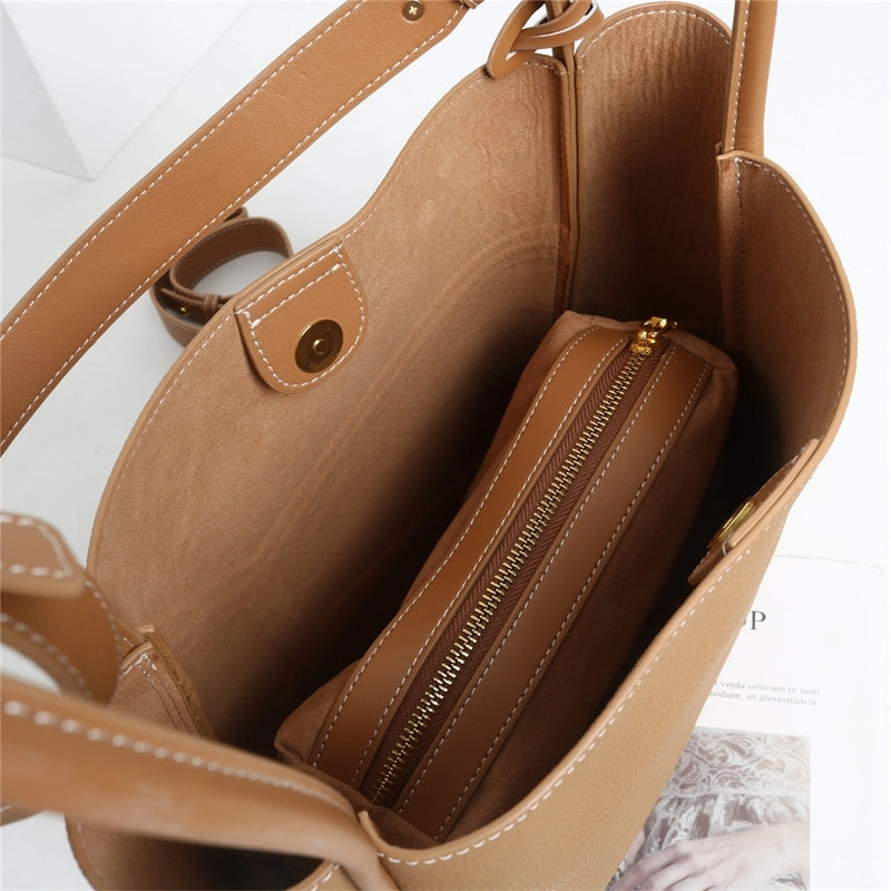 women_s_brown_leather_bucket_handbag_shoulder_tote_bag_with_inner_pouch_4
