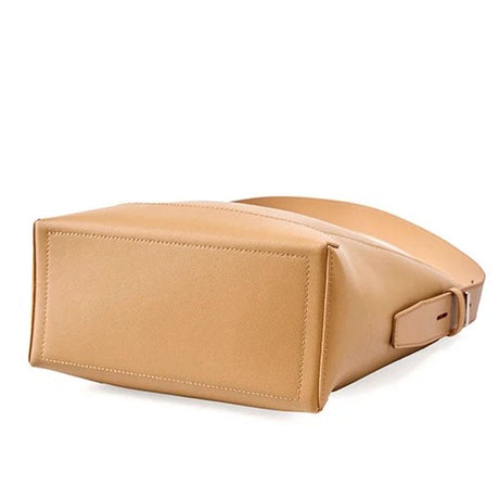 Women's Khaki Genuine Leather Bucket Bags Bottom