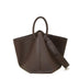 Women's Coffee Premium Leather Bucket Handbag