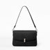 Women's black Genuine Leather  Square Flap Shoulder Bag