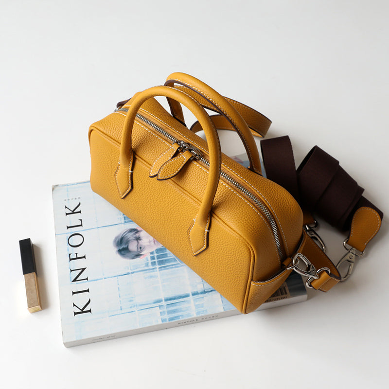 yellow_leather_litchi_grain_handbags_minimalist_shoulder_bag_1